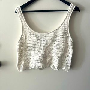Forever 21 White Knitted Crop Top
